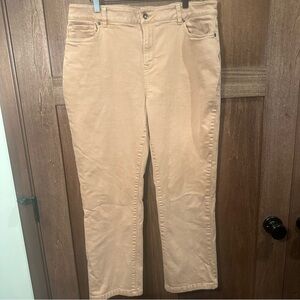 L.L. Bean Women's Classic Fit Fleece-Lined Straight Leg Tan Jeans